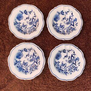 Vintage Blue Danube Onion Japan Banner Logo Ashtrays Set of 4